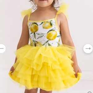 Posh Peanut Limoncello Tulle Smocked Dress